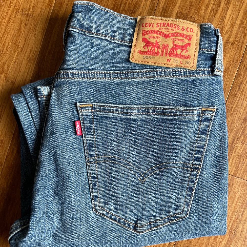 Men's Levis 505 Denim Jean, Size 32x30